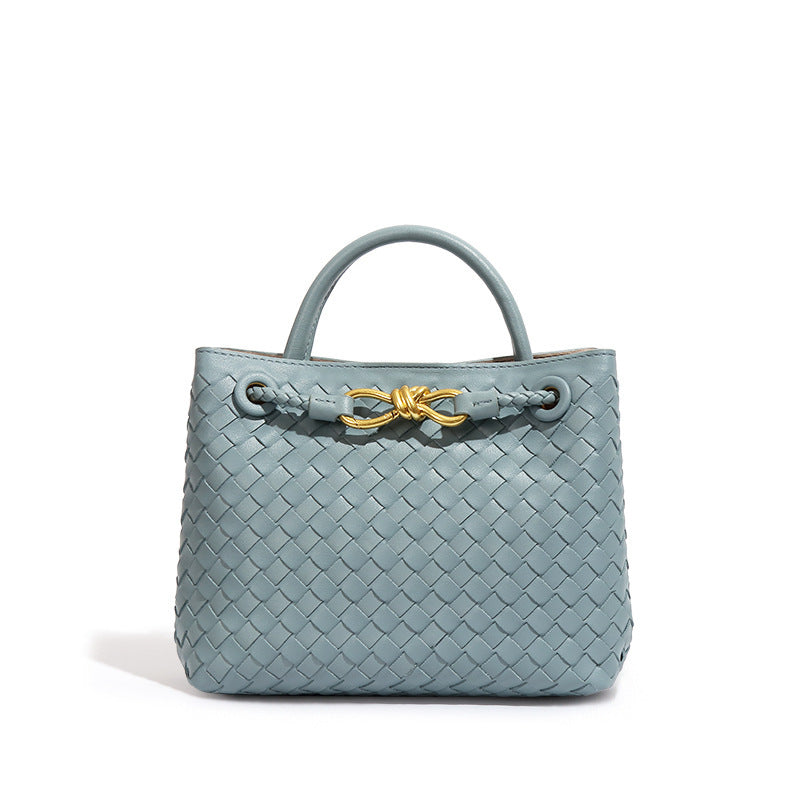 Woven Handbag For Women Retro French Bag Versatile Large Capacity Waterproof Twist Handbag