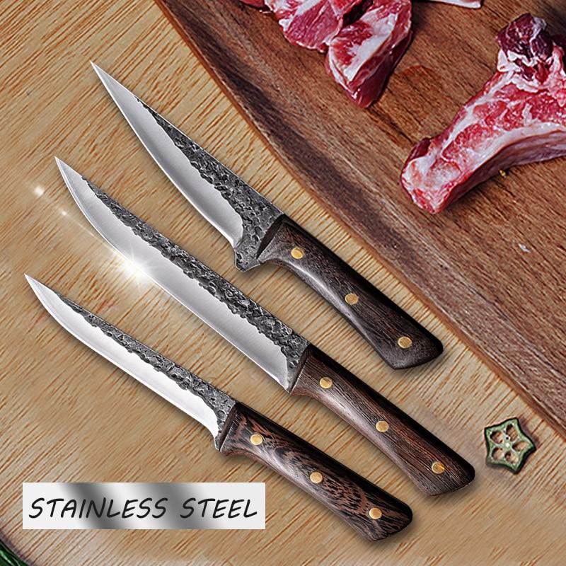 Handmade Forged Chef's Knife – High Carbon Steel with Leather Sheath & Wenge Wood Handle for Kitchen & BBQ