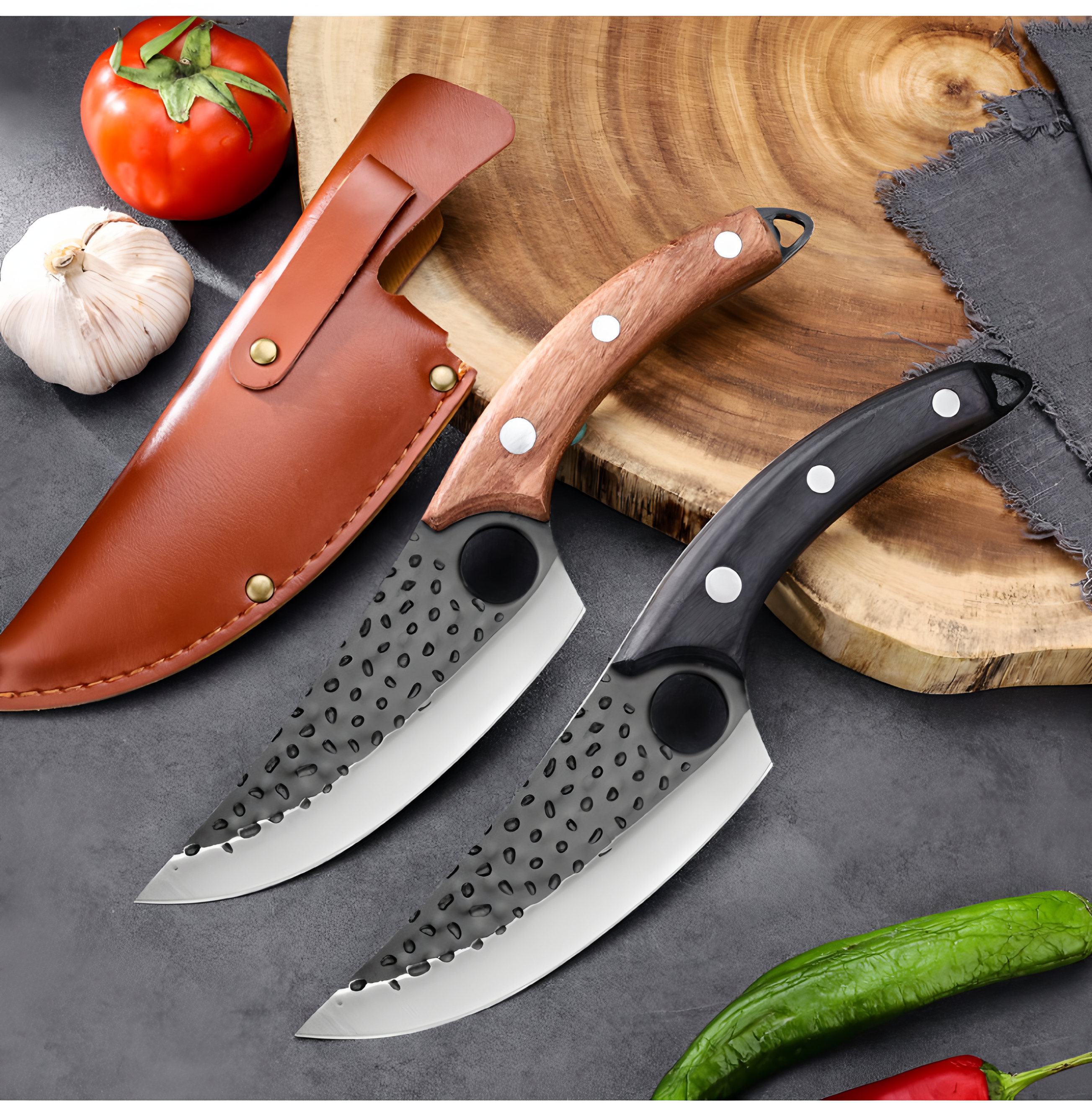 Jараnеѕе Handmade Kitchen Knife with Leather Case & Gift Box