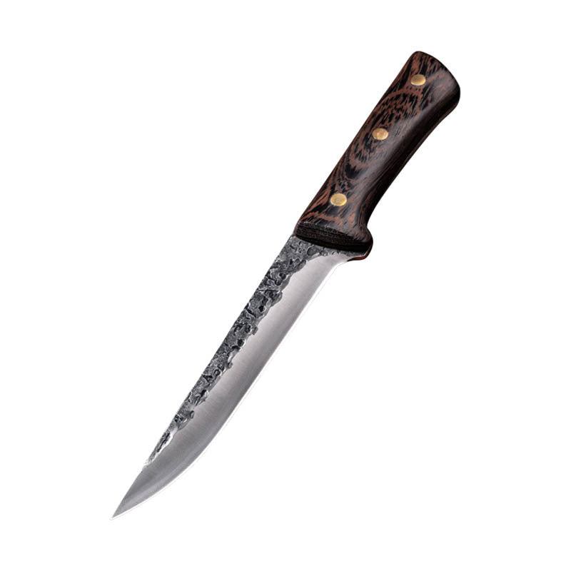 Handmade Forged Chef's Knife – High Carbon Steel with Leather Sheath & Wenge Wood Handle for Kitchen & BBQ