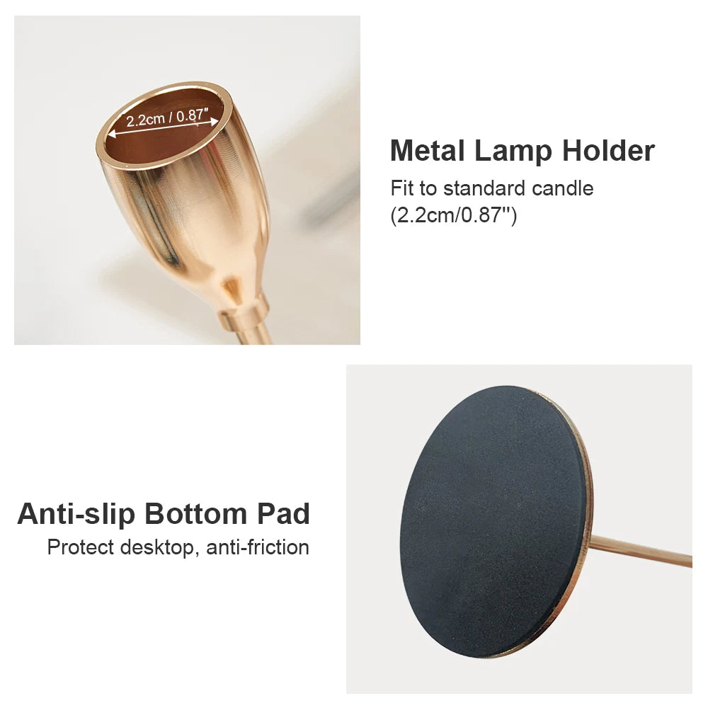 Modern Metal Gold Candlestick Holders Wedding Decoration Skinny Tapered Candlestick Holder Home Decor Bar Party Candle Holders