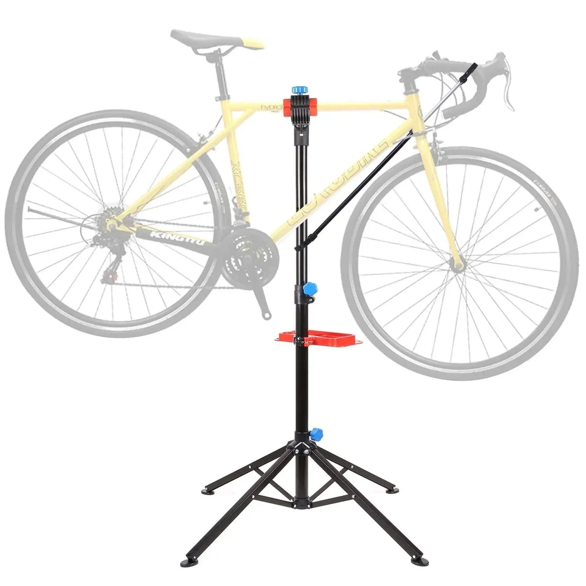 Mechanic Bicycle Repair Workshop Stand Foldable Maintenance Cycle Rack w/Tool Tray Height Adjustble Extensible Bike Repair Rack
