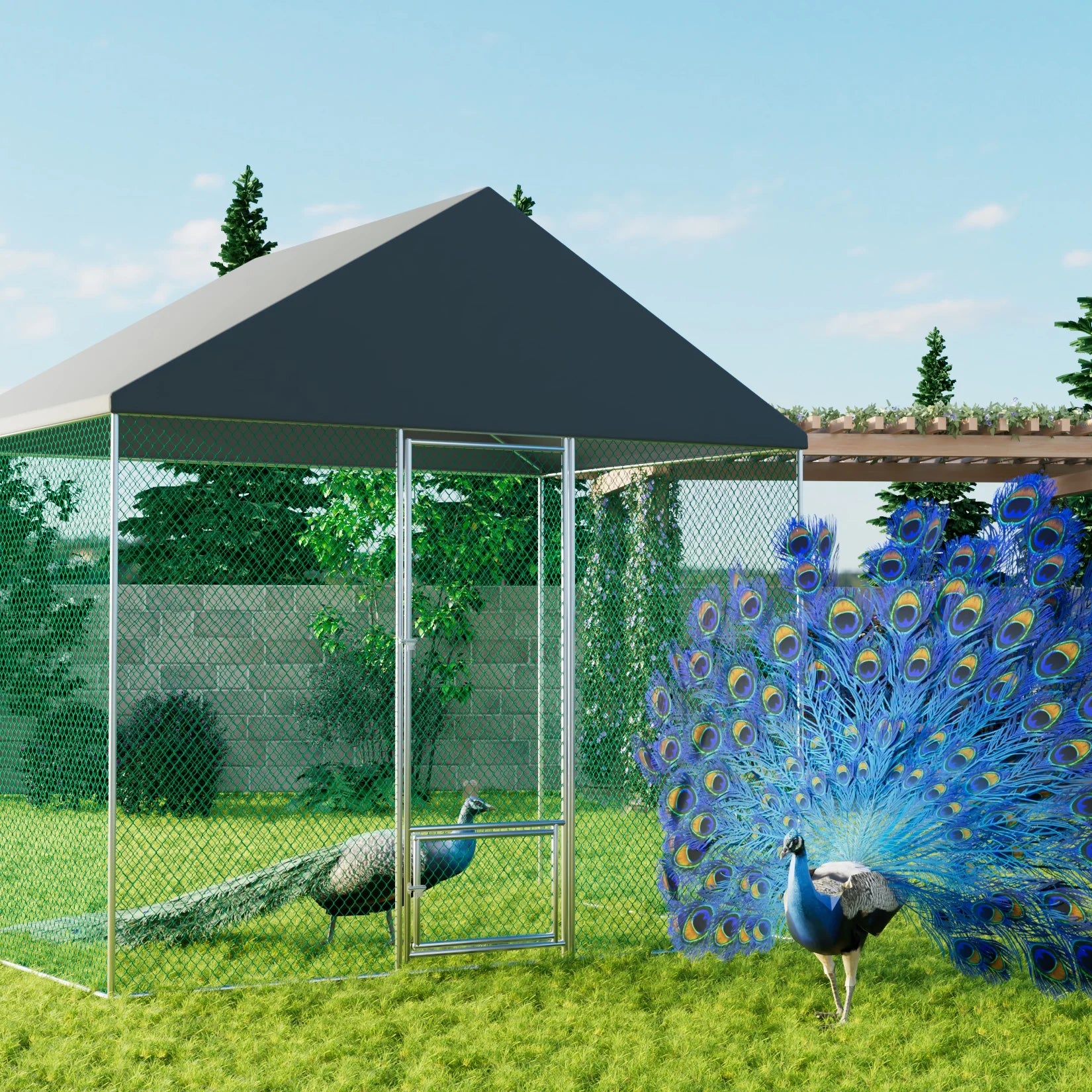 Poultry Chicken Coop Hen House Hutch Backyard Run Nesting Box Outdoor Cage