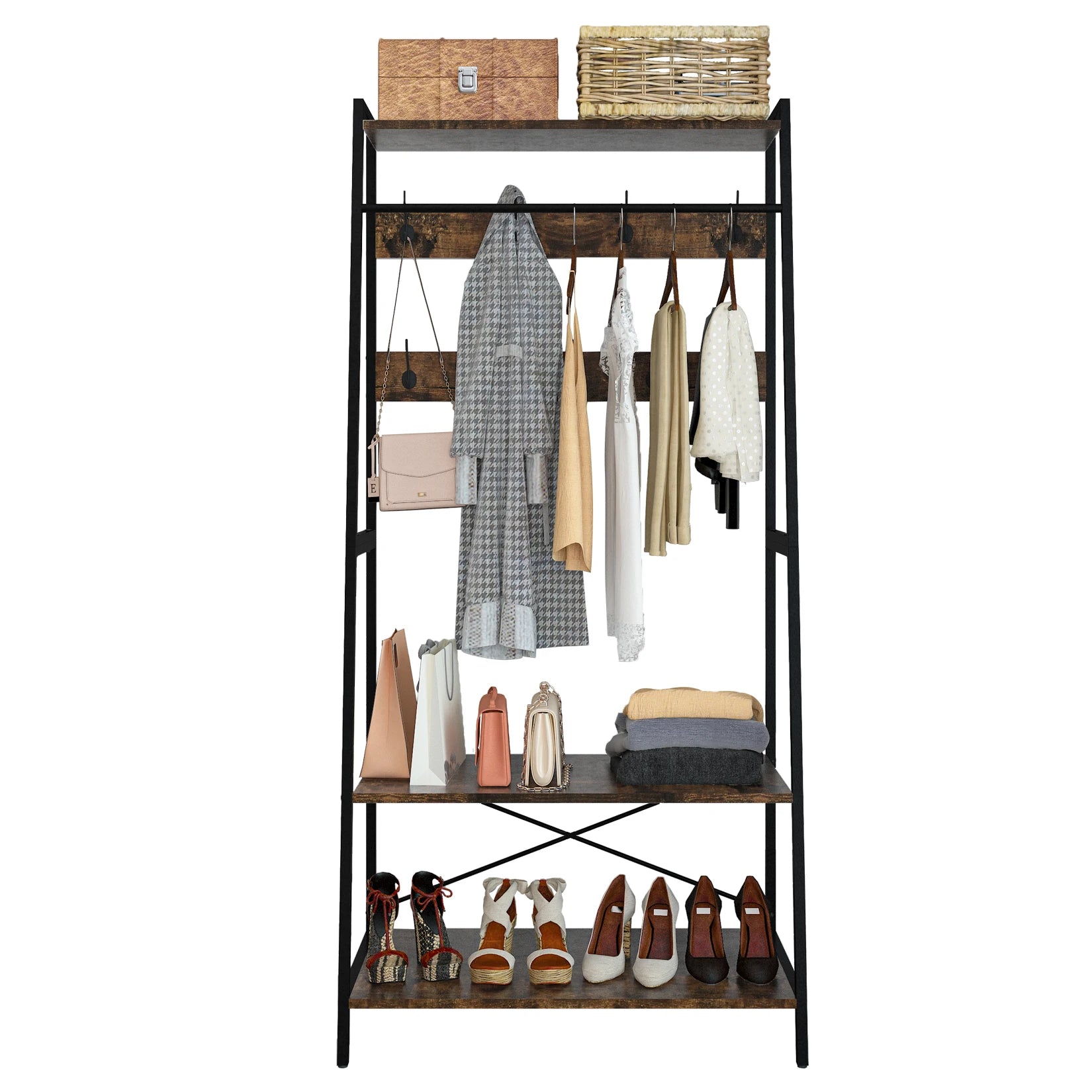 Heavy Duty Large Metal Clothes Rail Storage Garment Shelf Hanging Display Stand Rack