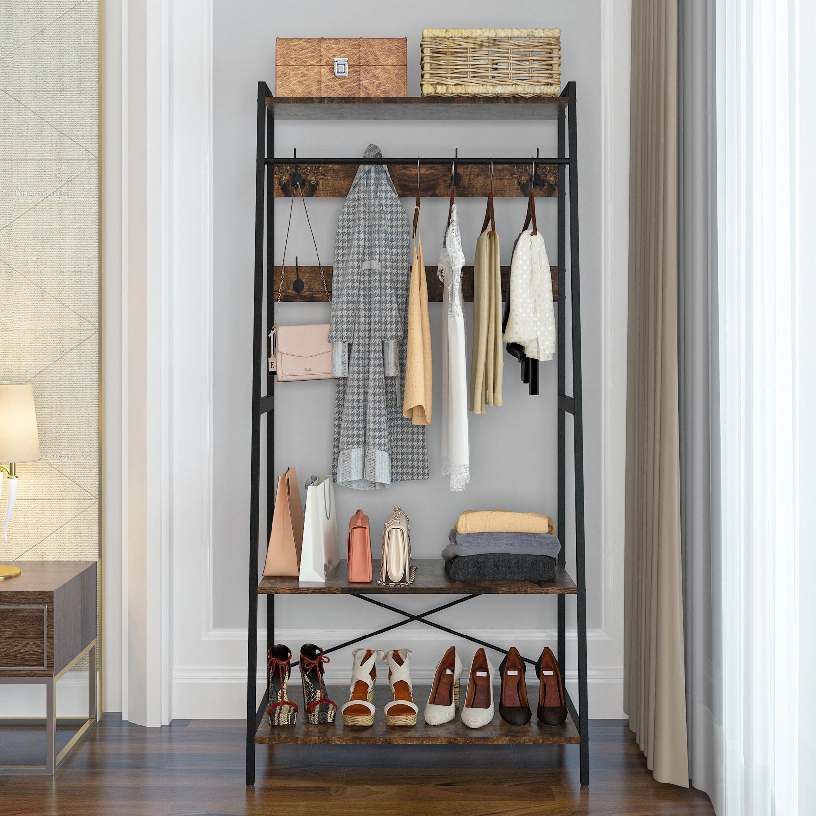 Heavy Duty Large Metal Clothes Rail Storage Garment Shelf Hanging Display Stand Rack