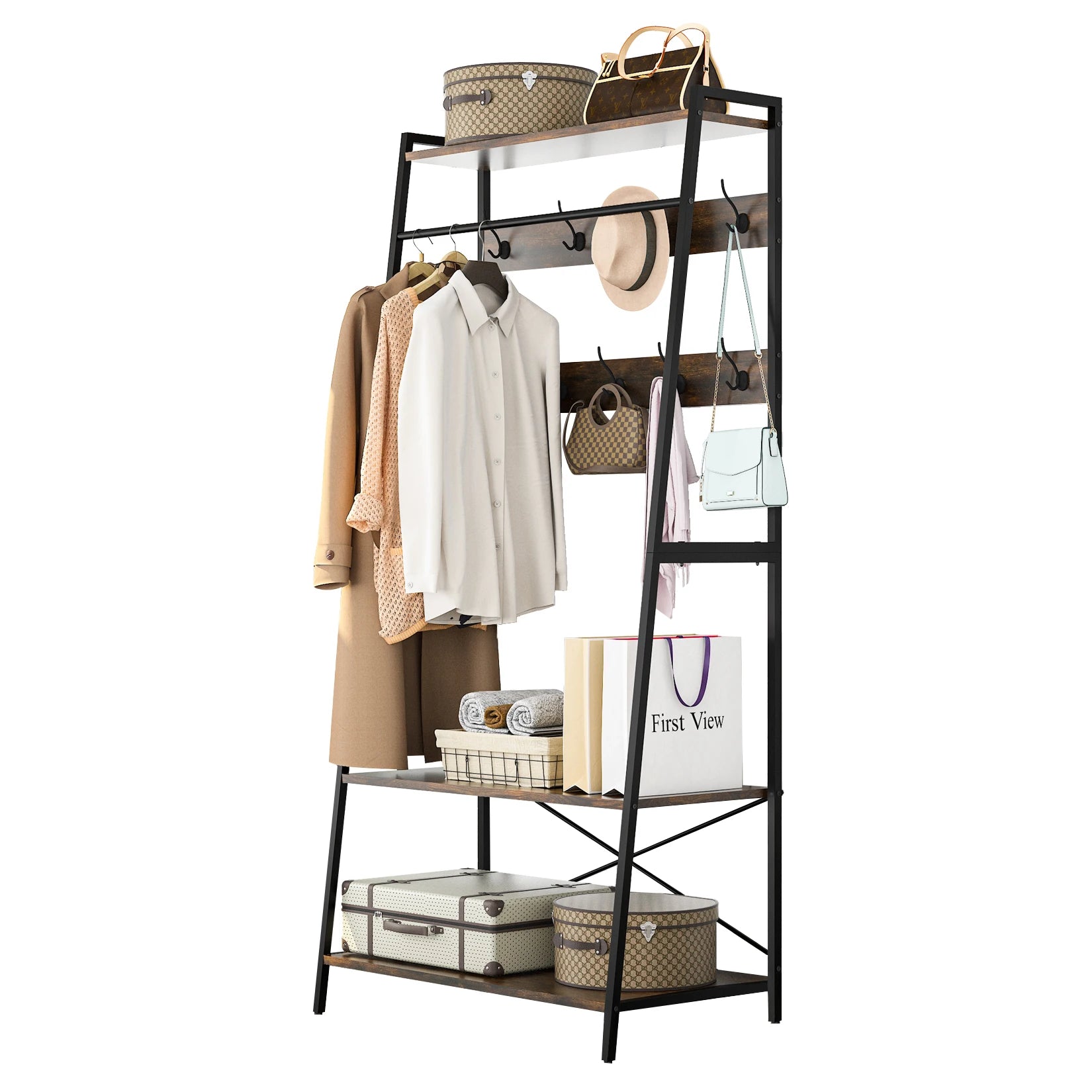 Heavy Duty Large Metal Clothes Rail Storage Garment Shelf Hanging Display Stand Rack
