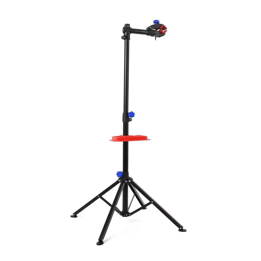 Mechanic Bicycle Repair Workshop Stand Foldable Maintenance Cycle Rack w/Tool Tray Height Adjustble Extensible Bike Repair Rack