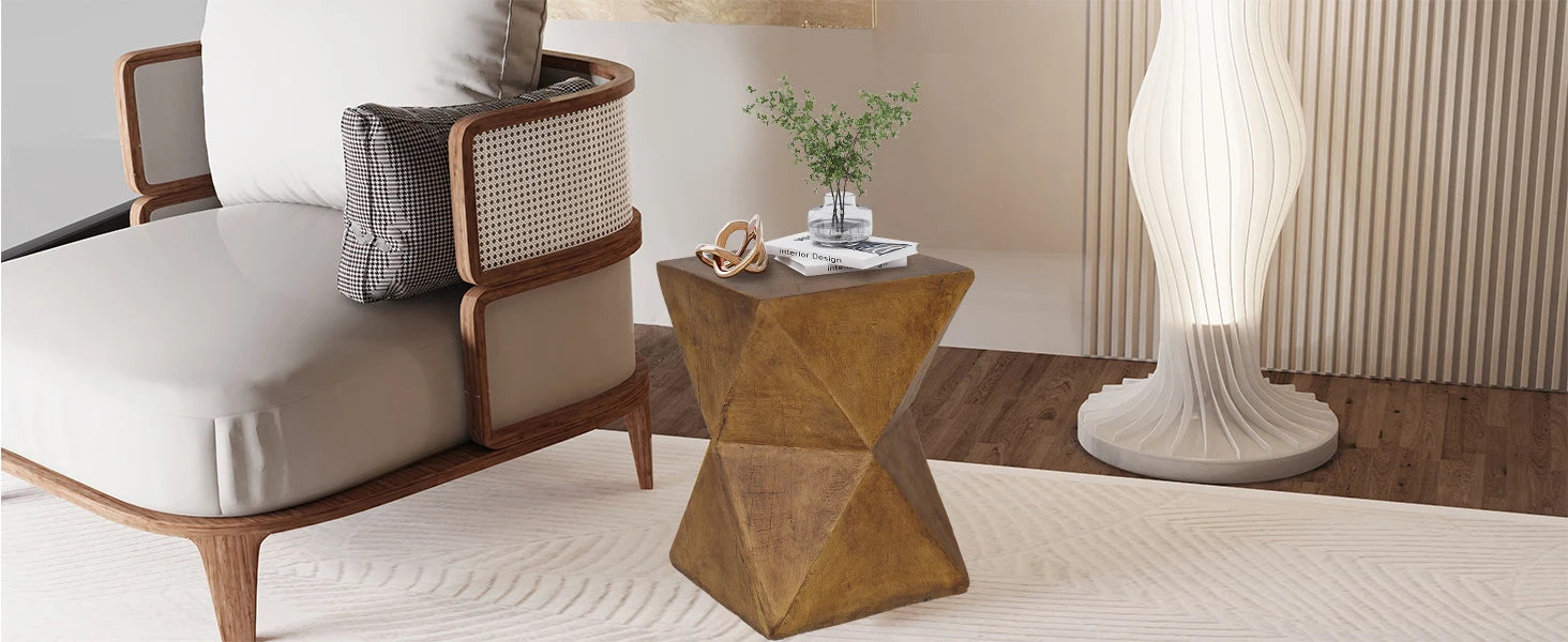 Outdoor Weight Concrete Side Table for Indoor Sofa Side Table Patios Plant Stand Accent Table Garden Stool End Table