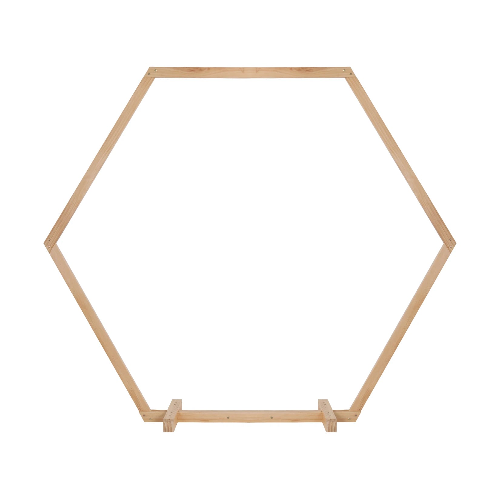 Hexagonal Wooden Wedding Ceremony Arch Bridal Party Backdrop Arch Stand Garden Arbor for Outdoor Weddings, Flowers Garland