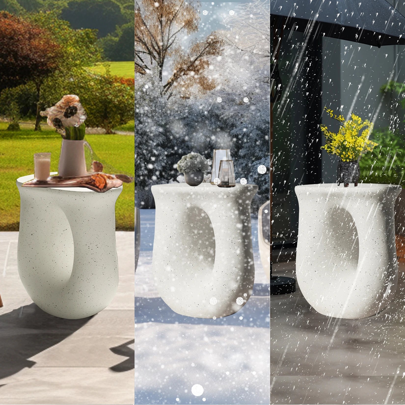 17.7'' Pedestal Table Stand - Handcast Polyresin Cabin Decor, Side Table & Plant Stand