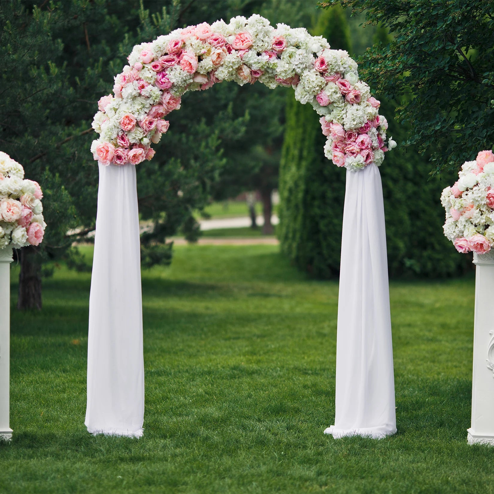 Large Metal Wedding Arch, Balloon Arch Backdrop Arch Stand for Wedding, Bridal, Garden, Yard, Indoor Outdoor Party Decoration