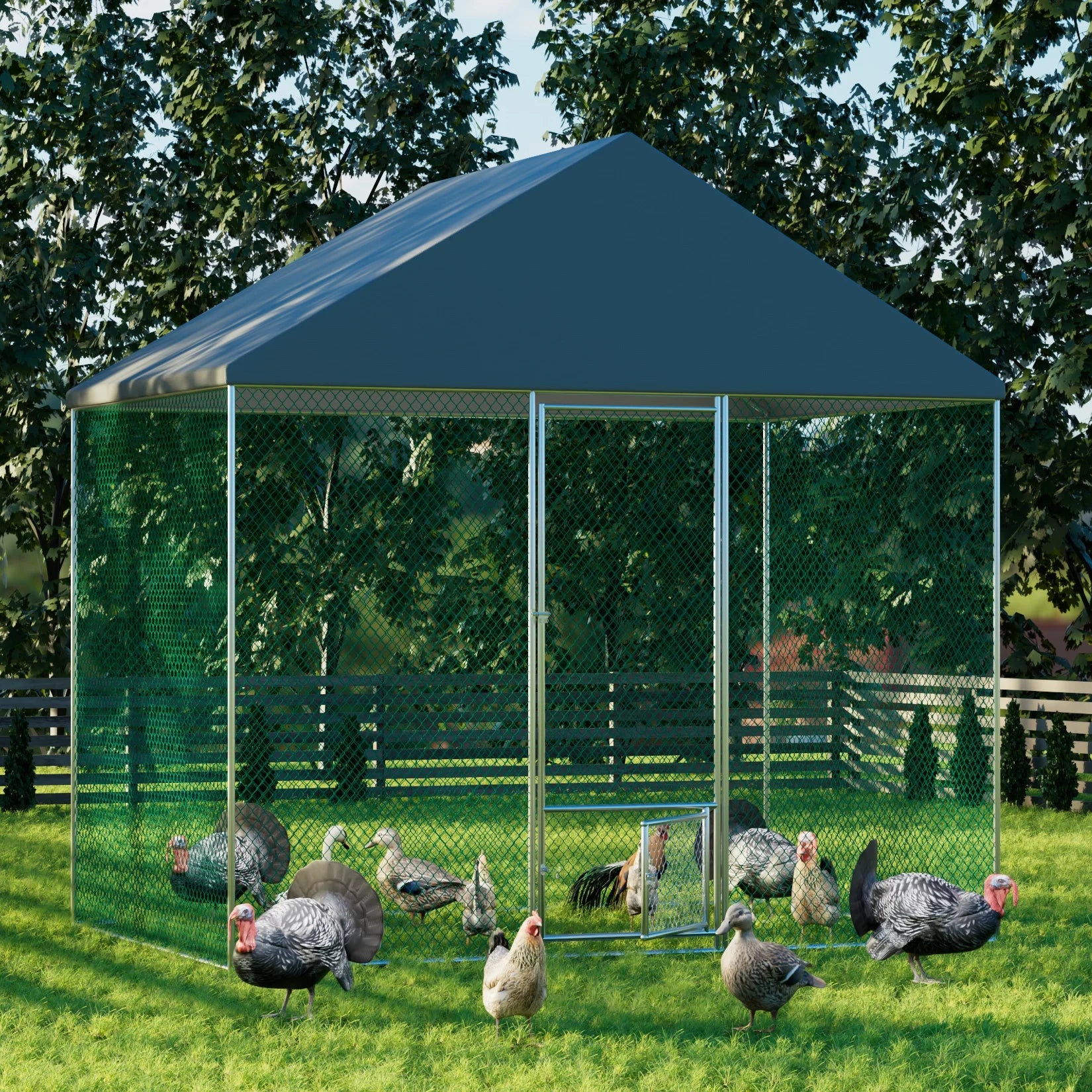 Poultry Chicken Coop Hen House Hutch Backyard Run Nesting Box Outdoor Cage