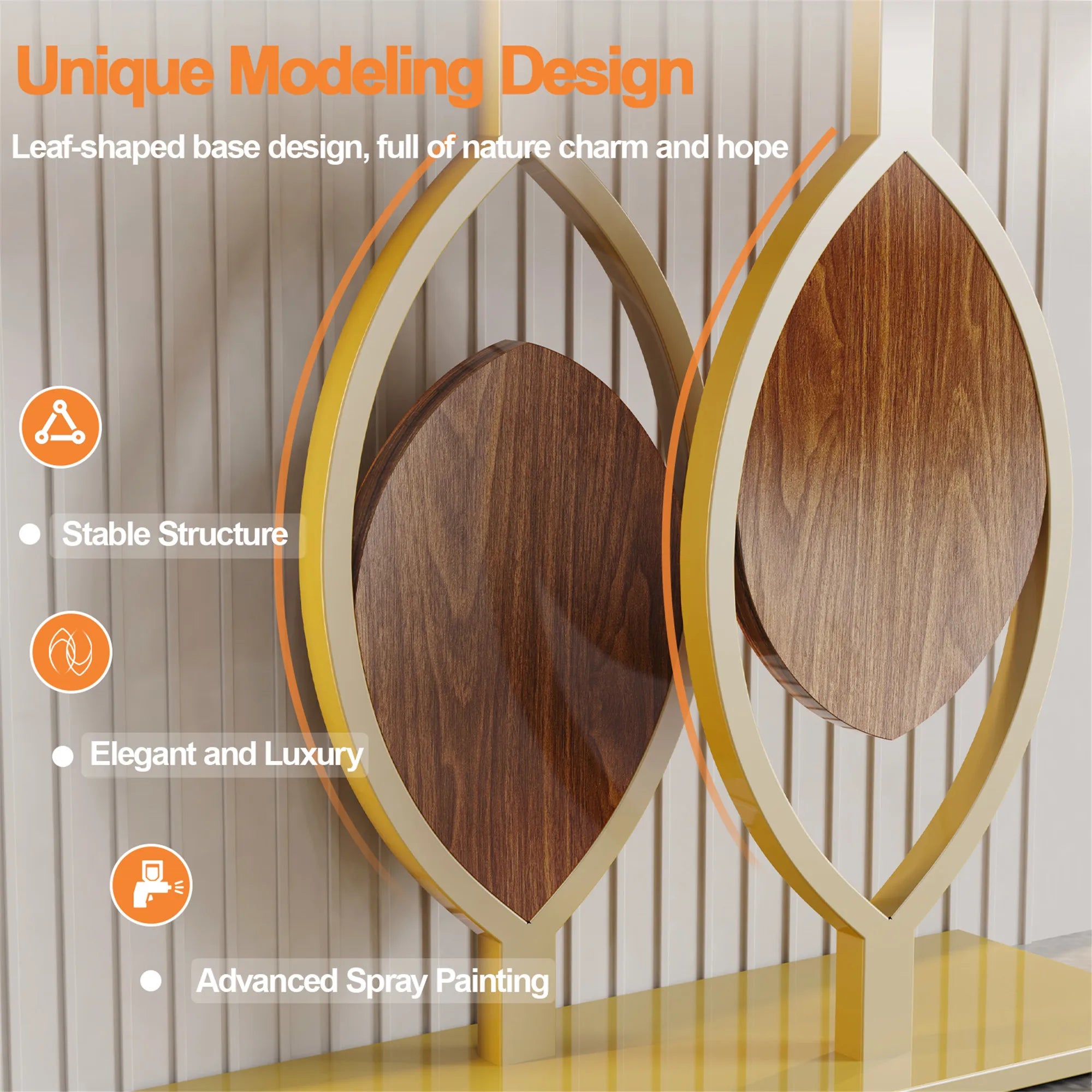 Modern Gold Console Table with Geometric Metal Base, Sintered Stone Narrow Entryway Table Foyer Table for Entrance, Living Room