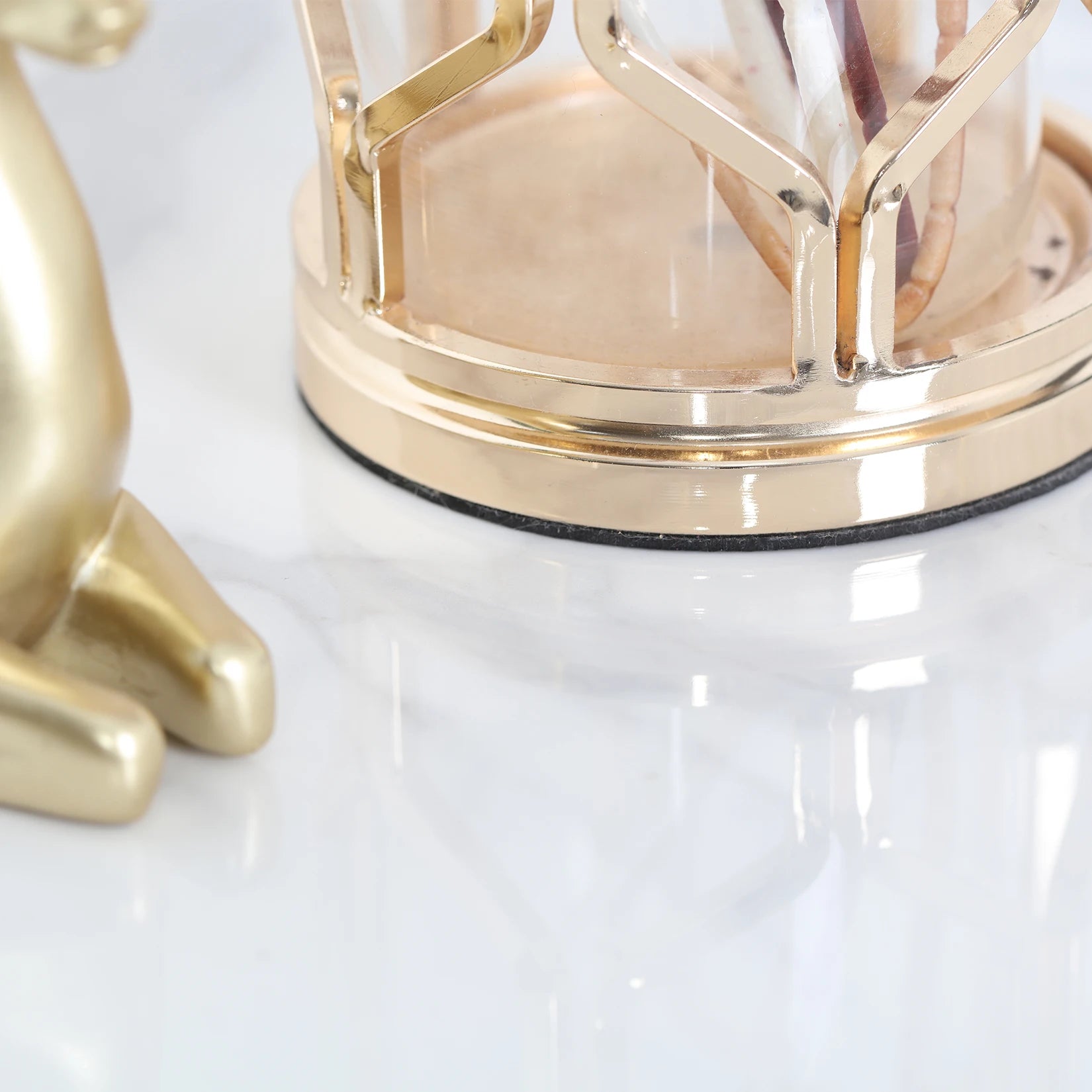 White Marble Top Side Table Sofa End Table Bedside Nightstand Black Coated Frame