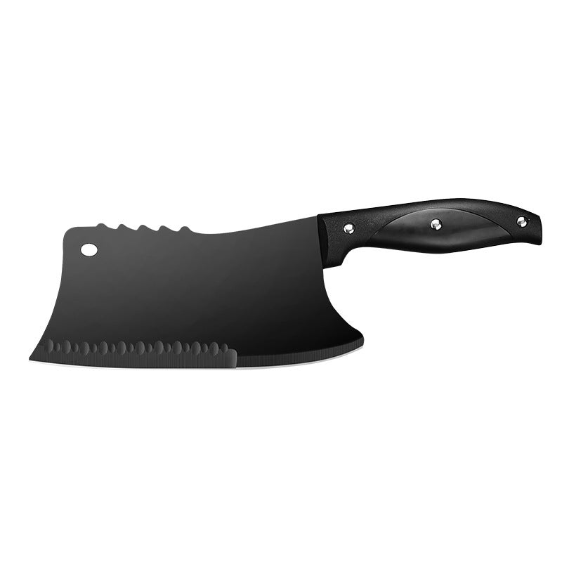 Chef's Meat Cutting Knife Stainless Steel Black Blade Kitchen Knife Slicing Knife Meat Vegetables Knife Sharp Camping Cooking Cleaver Chef Butcher