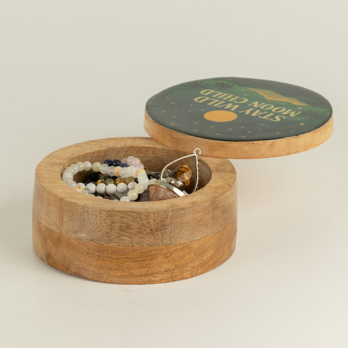 Round Enamelled Box - Stay Wild Moon Child