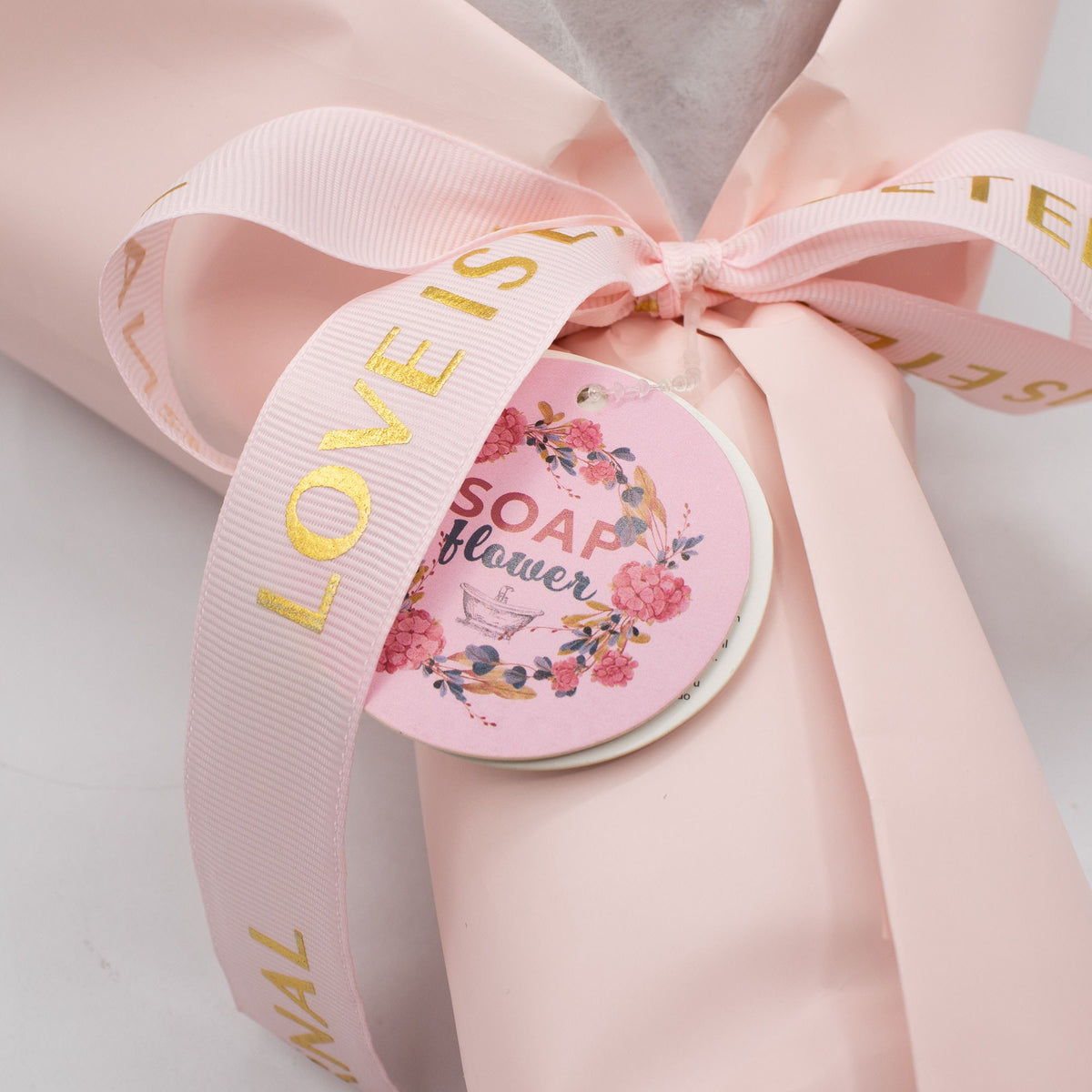 Large Pink Roses Bouquet - Love is Eternal - Gift Card