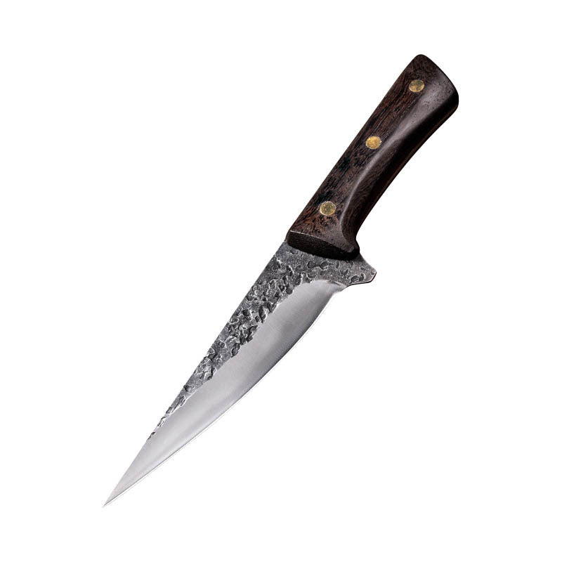 Handmade Forged Chef's Knife – High Carbon Steel with Leather Sheath & Wenge Wood Handle for Kitchen & BBQ