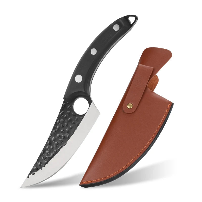 Japanese Handmade Knife With Leather Sheath