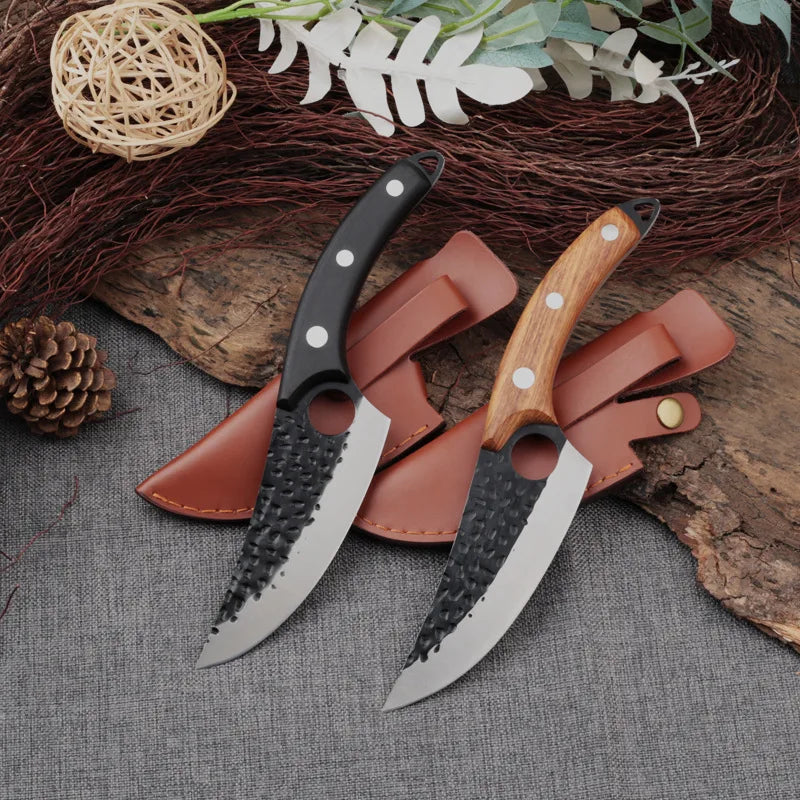 Japanese Chef Knife – Hand-Forged with Leather Sheath & Gift Box