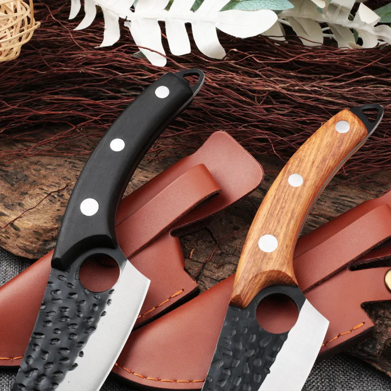 Japanese Chef Knife β Hand-Forged with Leather Sheath & Gift Box