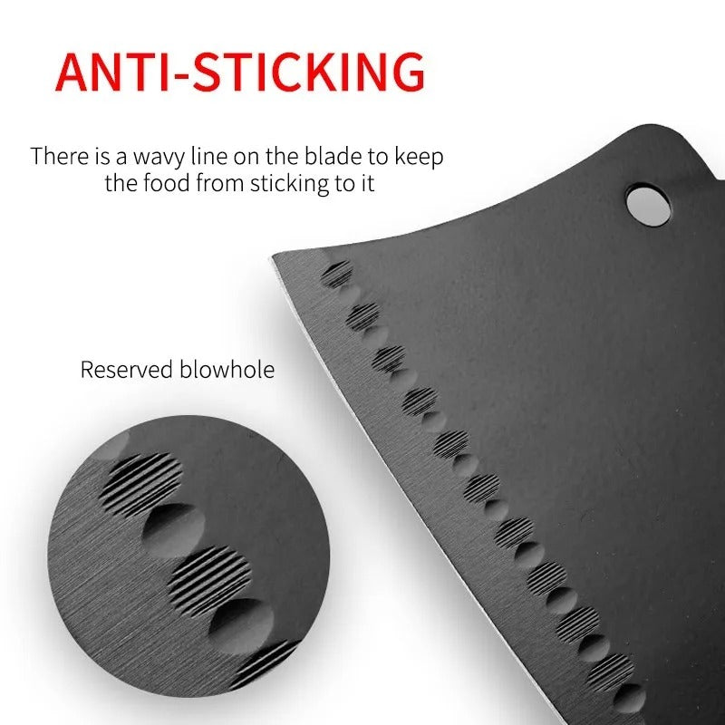 Chef's Meat Cutting Knife Stainless Steel Black Blade Kitchen Knife Slicing Knife Meat Vegetables Knife Sharp Camping Cooking Cleaver Chef Butcher