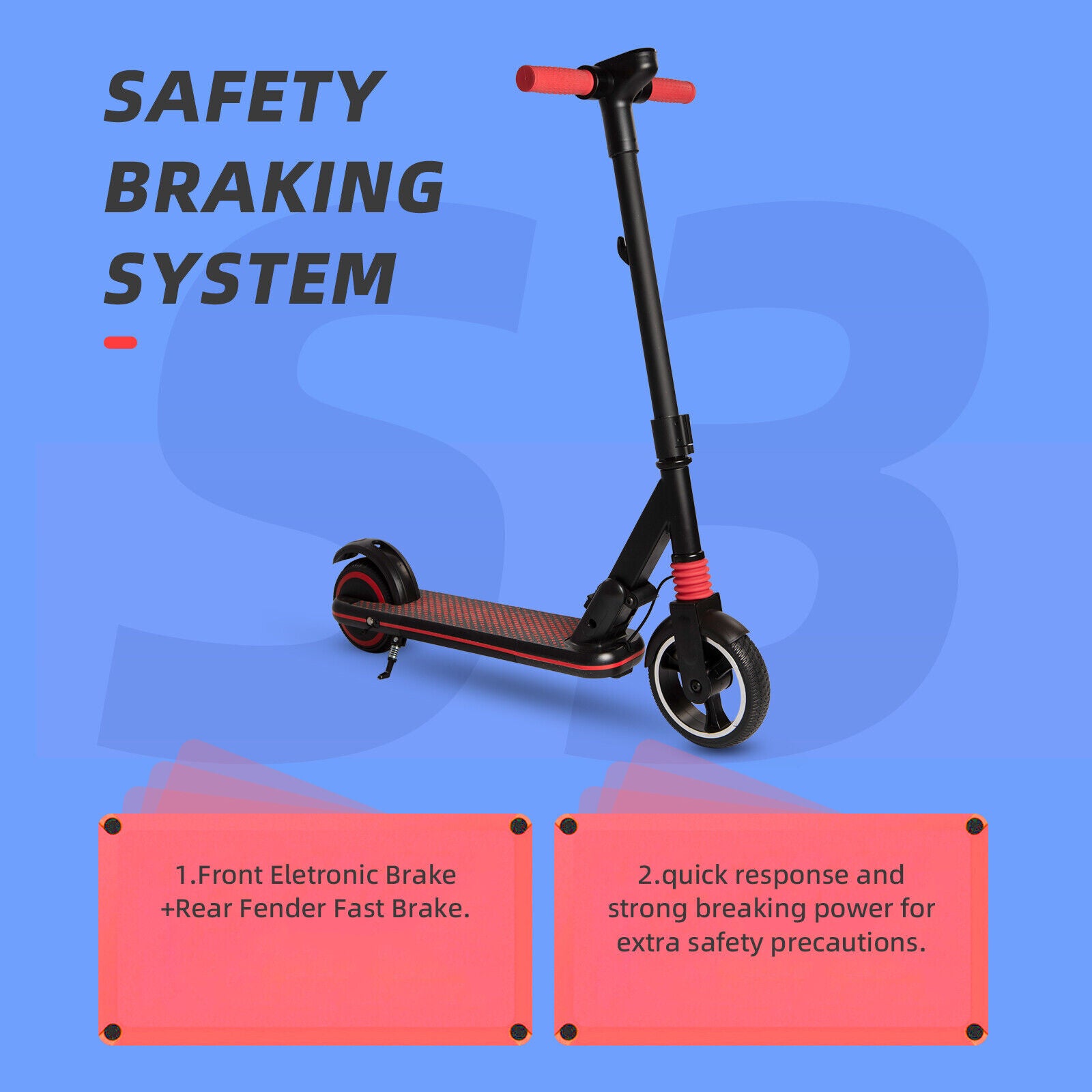Electric Scooter for Kids and Teens, Folding E Scooter, 8KM,130W, LED Display,14km/h,2 Brakes