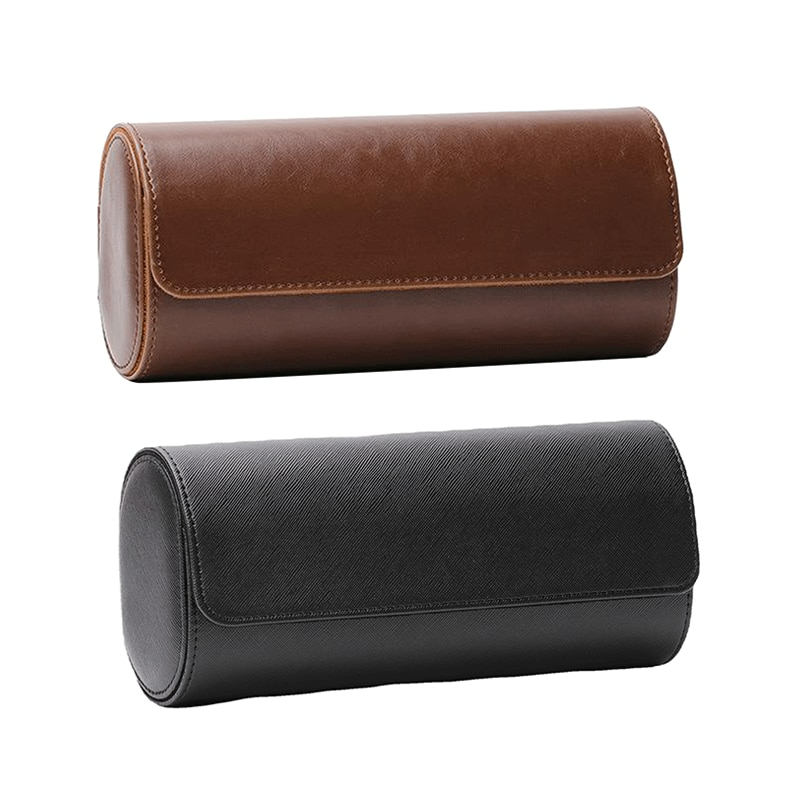 Leather Vintage  Pouch Holder Watch Box Detachable