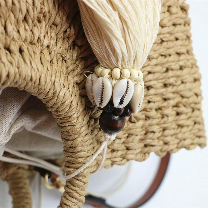 Half Moon Straw Bag