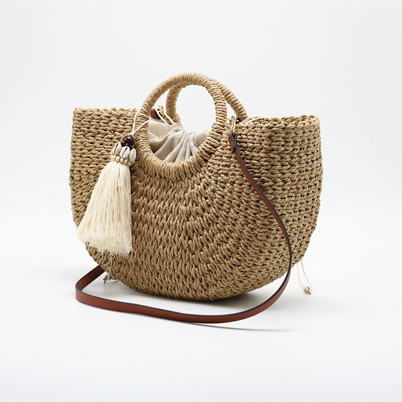 Half Moon Straw Bag