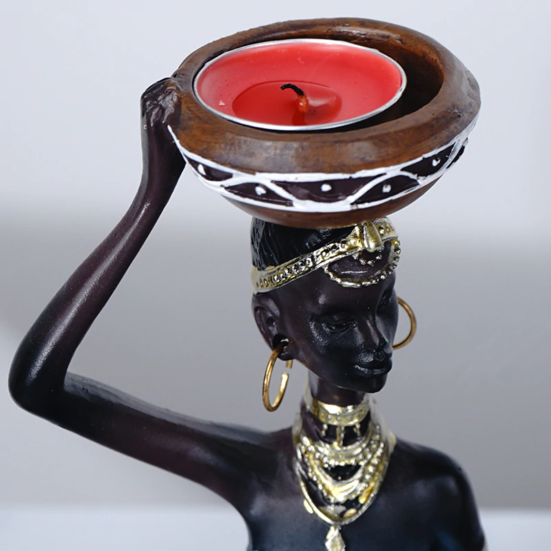 A Pair Of Beautiful African Women Style Candle Holder