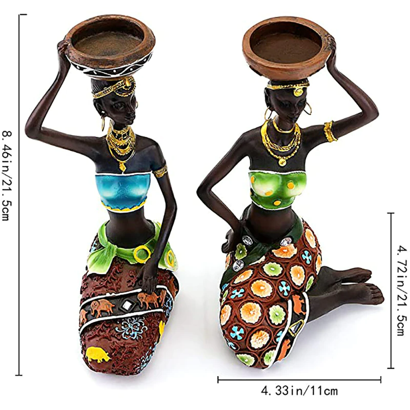 A Pair Of Beautiful African Women Style Candle Holder