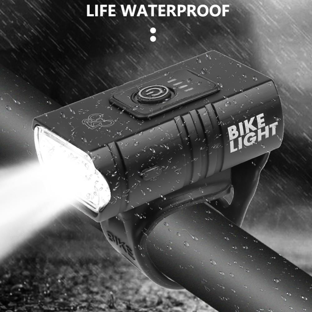 LED Front Bicycle Light Waterproof Rechargeable USB