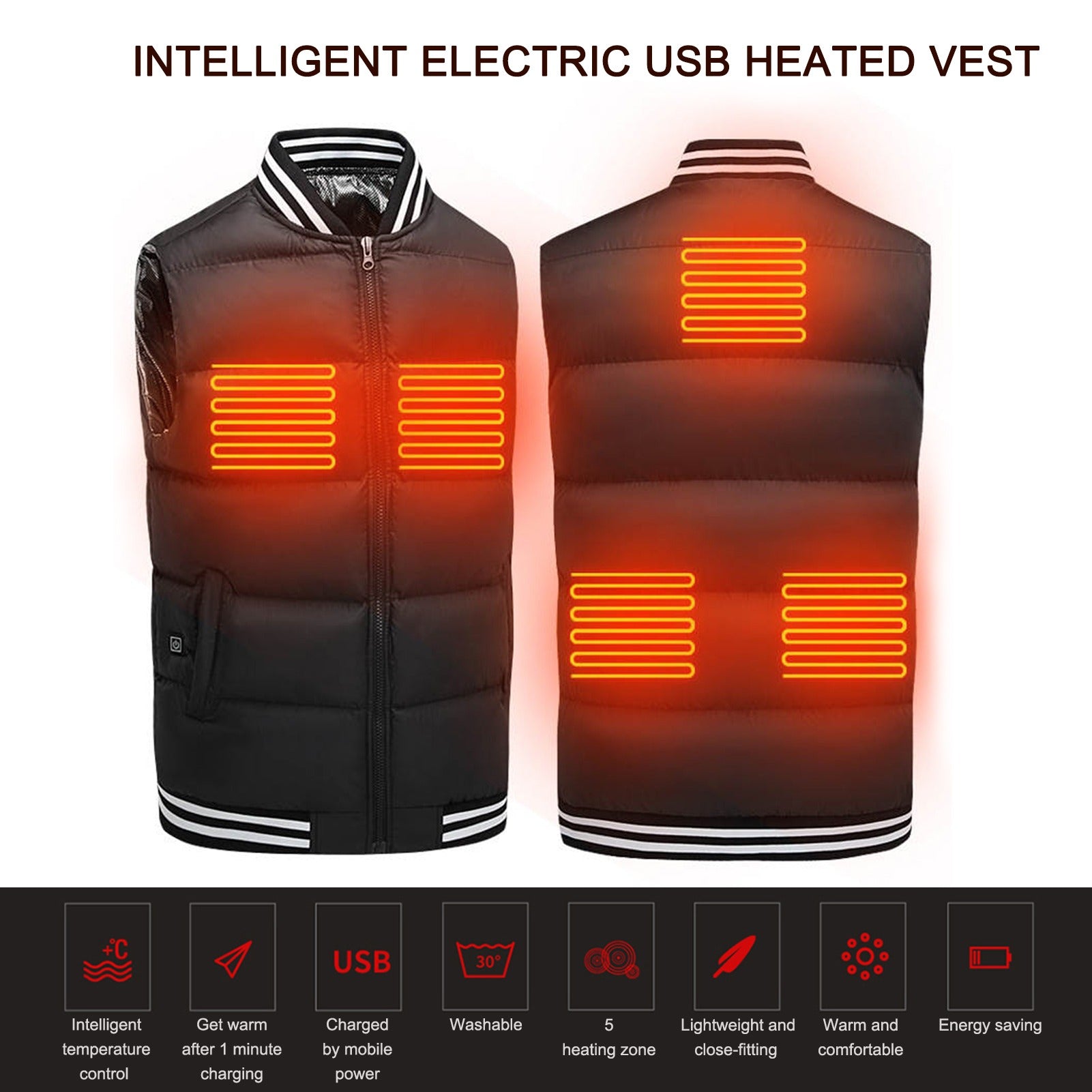 Electric Heating Vest - USB Heated Jacket