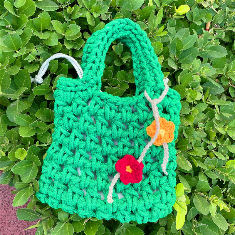 Mini flower Knit Tote Bag