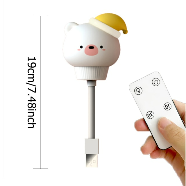 LED USB Night Light Cute Cartoon with Remote Control