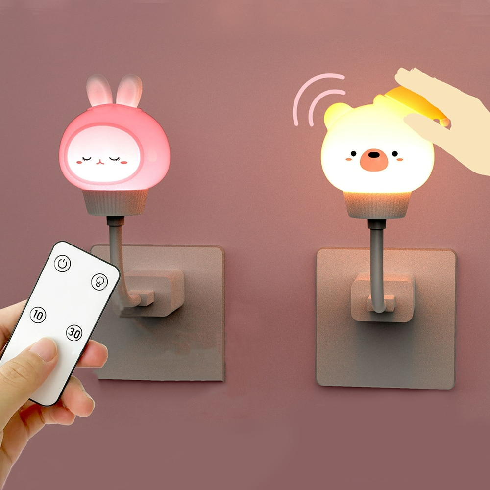 LED USB Night Light Cute Cartoon with Remote Control