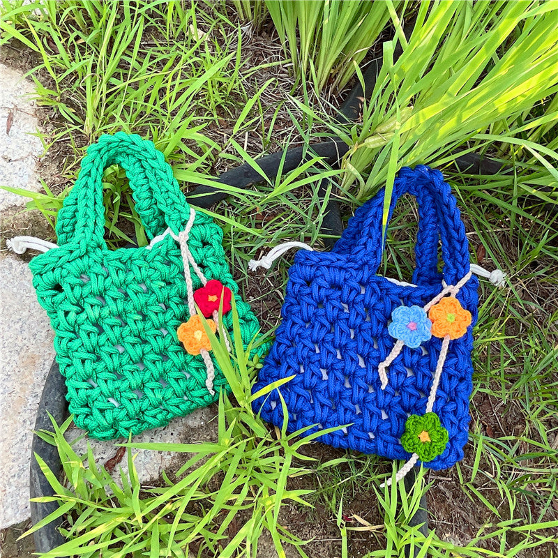 Mini flower Knit Tote Bag