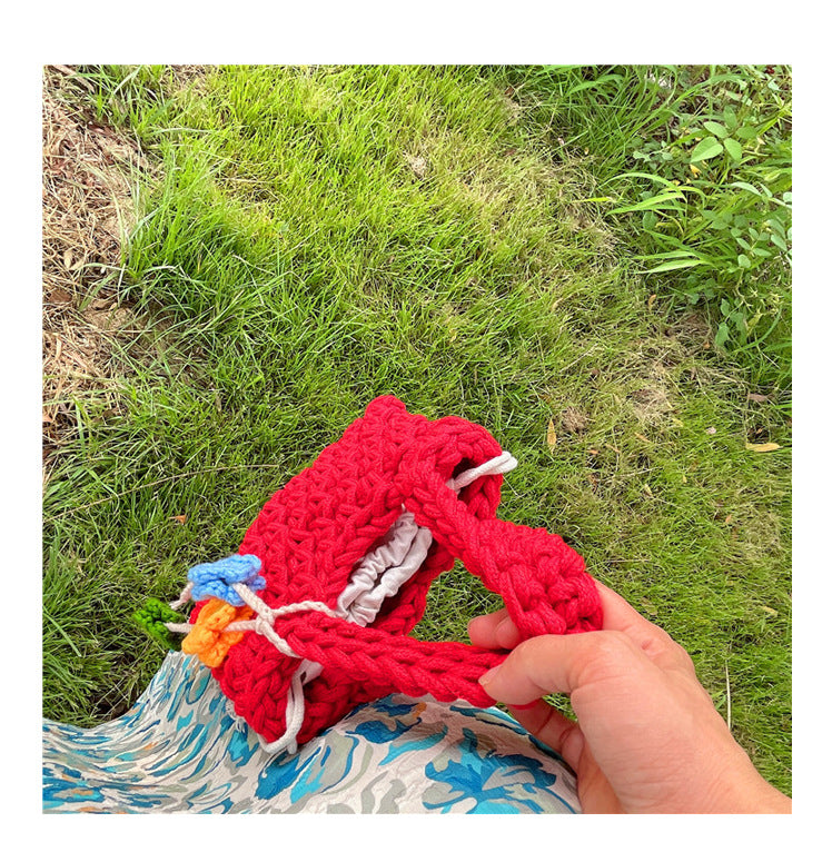 Mini flower Knit Tote Bag