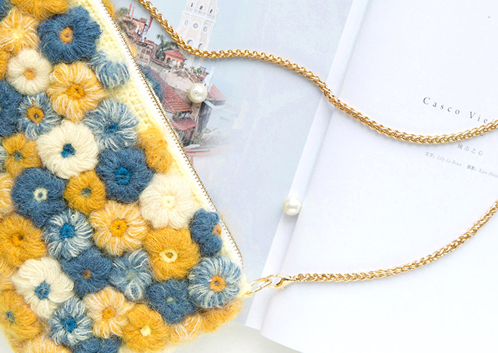 Kenzy Hand Knitted Flowers Bag