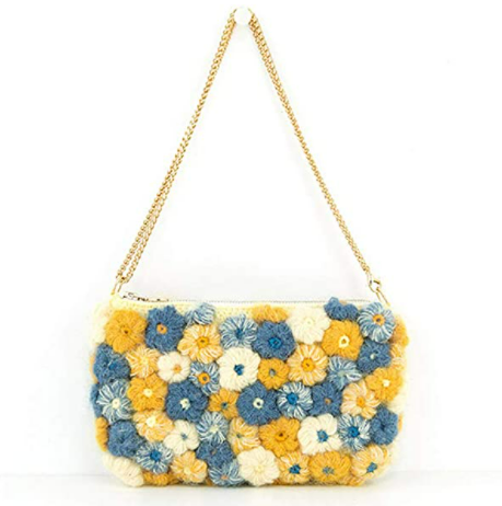 Kenzy Hand Knitted Flowers Bag