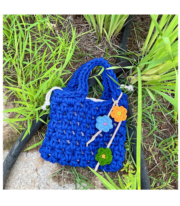 Mini flower Knit Tote Bag