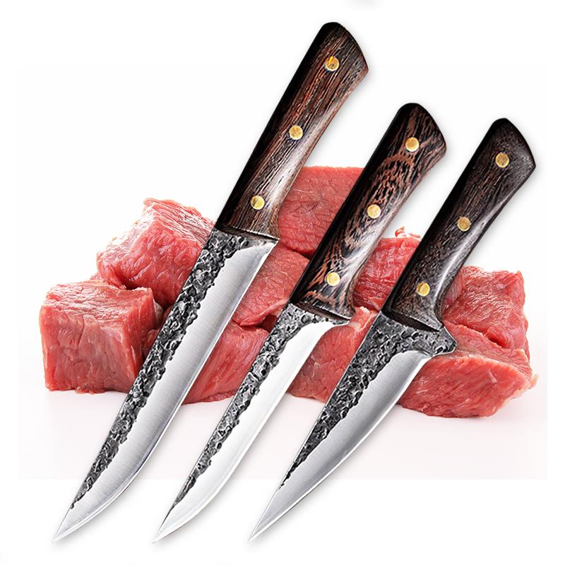 Handmade Forged Chef's Knife – High Carbon Steel with Leather Sheath & Wenge Wood Handle for Kitchen & BBQ