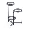 3/4 Tier Metal Plant Stand Indoor Black Tall Flower Pot Holder Display Rack Foldable for Patio Garden Living Room Corner Balcony