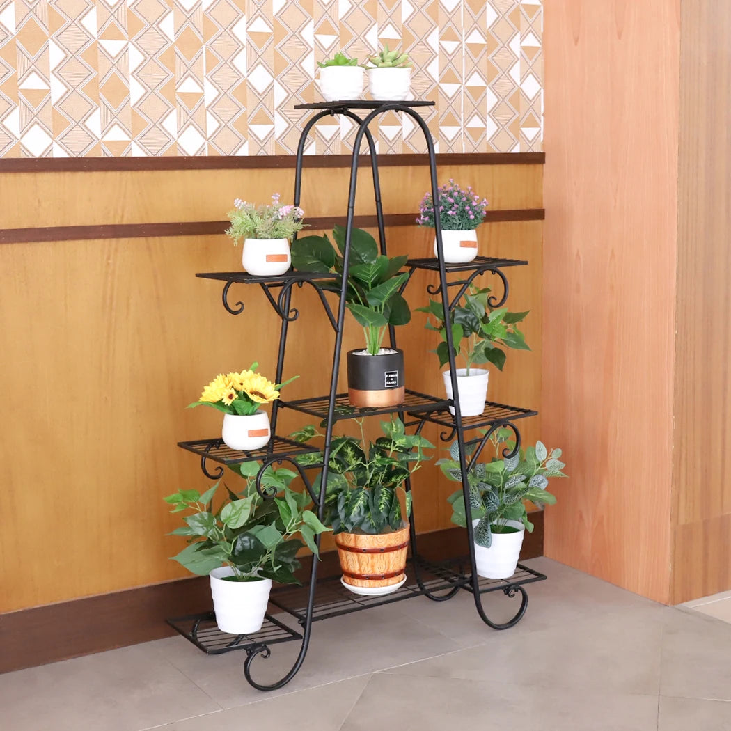 9 Tier Plant Stands Indoor Metal Plant Shelf Stand Outdoor Multilayer Potted Planters Display Rack Patio Garden