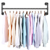 Industrial Pipe Clothes Rack Wall Mounted Hanging Bar Garment Rack Rail Detachable Bedroom Space-Saver for Home