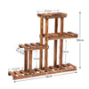 Carbonized Wood Plant Stand Multi Tier Succulent Rack Mini Desktop Plant Holder for Outdoor Balcony Garden