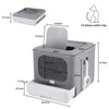 Cat Litter Box Foldable Top Entry Litter Box with Cat Litter Scoop Drawer for Medium and Large Cats