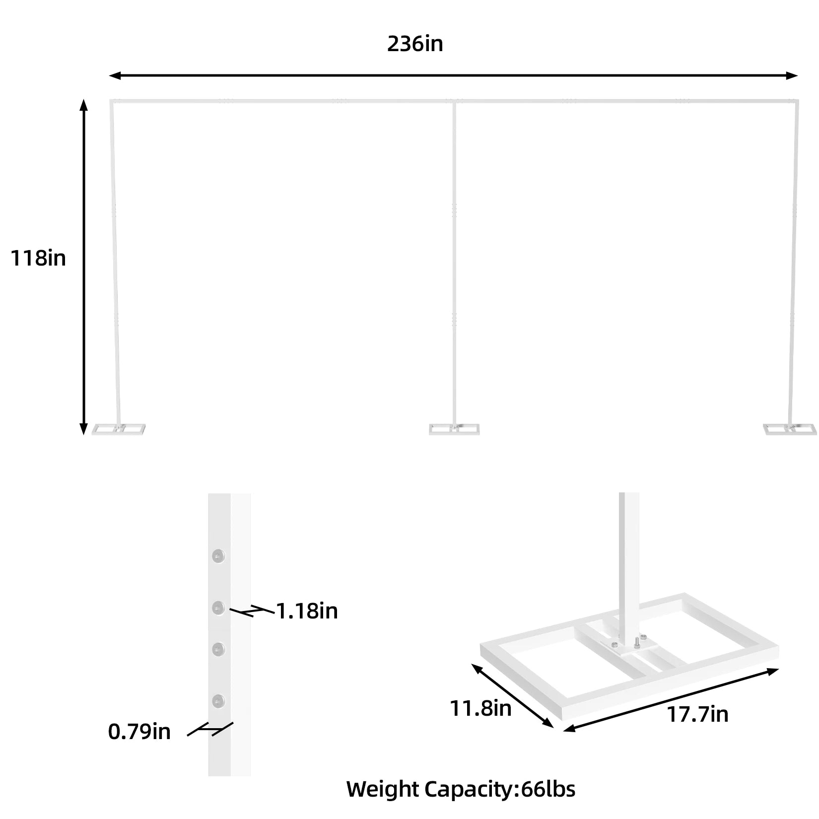 20x10 ft Heavy Duty Telescopic Wedding Backdrop Stand - Party & Event Decor