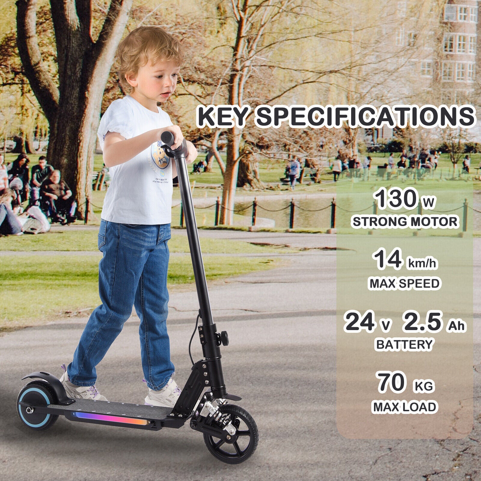 Scooters électriques pour enfants et adolescents, scooter électrique pliable avec absorption des chocs, 14 km/h